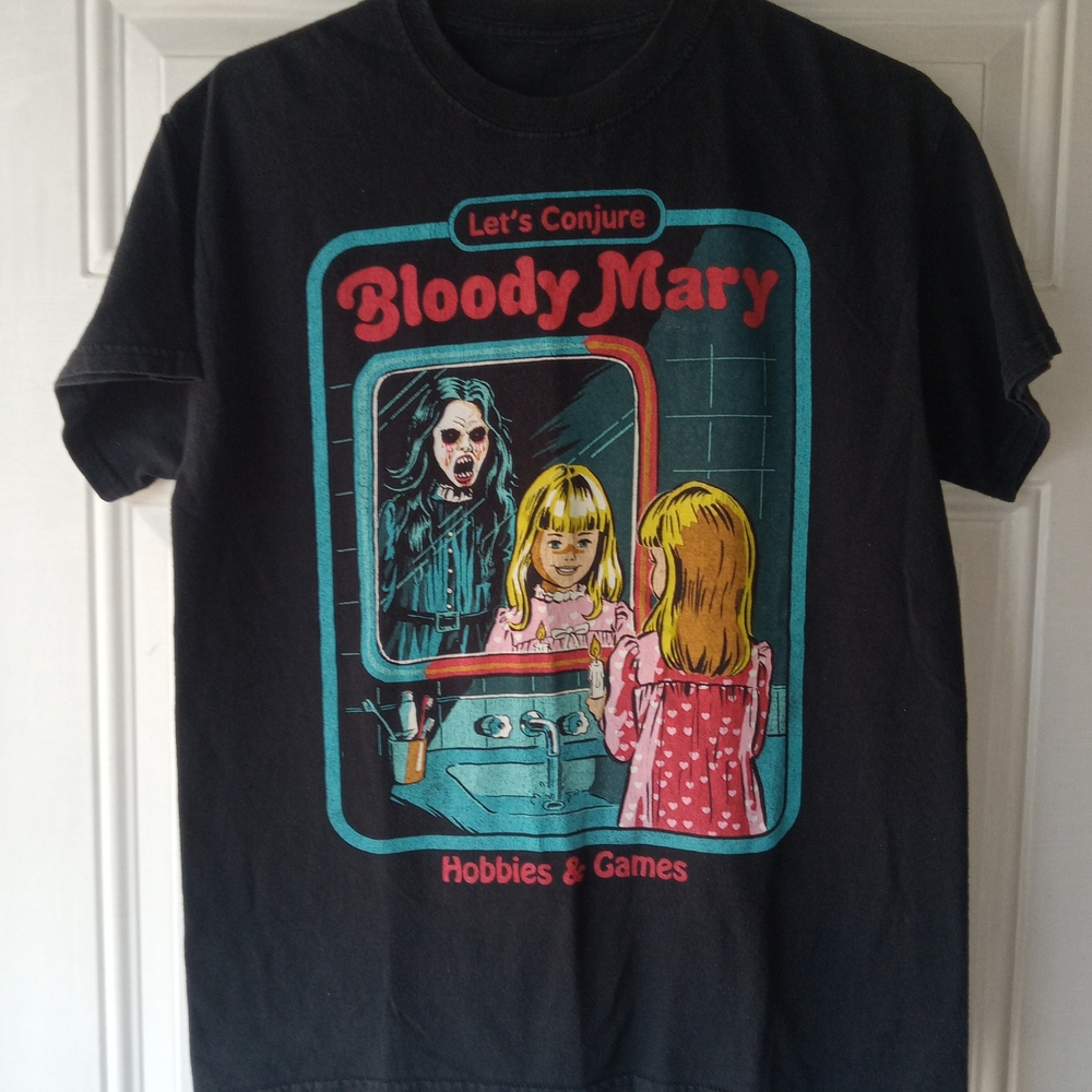 Black Graphic T-Shirt with Bloody Mary Design